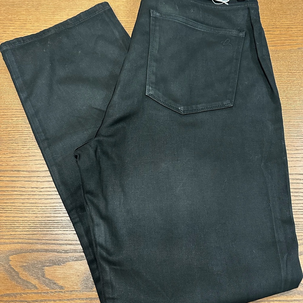 DL1961 Black Coated Emilie Straight Ultra High Rise Demin 31” inseam NWT sz 32